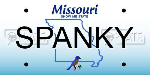 SPANKY Missouri License Plate