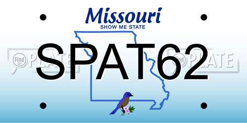 SPAT62 Missouri License Plate