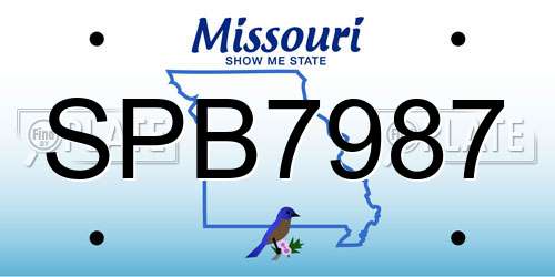 SPB7987 Missouri License Plate