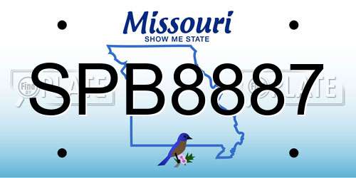 SPB8887 Missouri License Plate