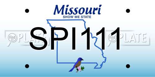 SPI111 Missouri License Plate