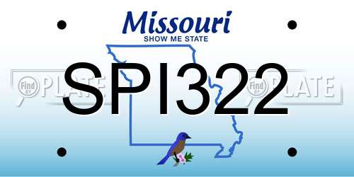 SPI322 Missouri License Plate