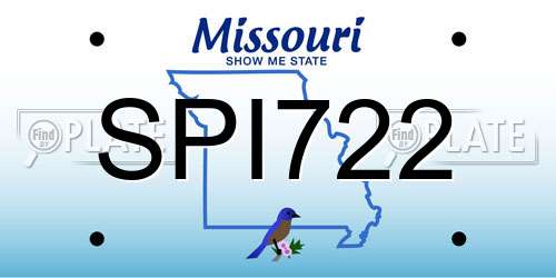 SPI722 Missouri License Plate