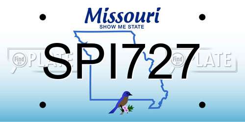 SPI727 Missouri License Plate