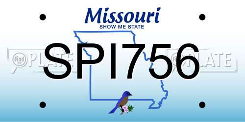 SPI756 Missouri License Plate