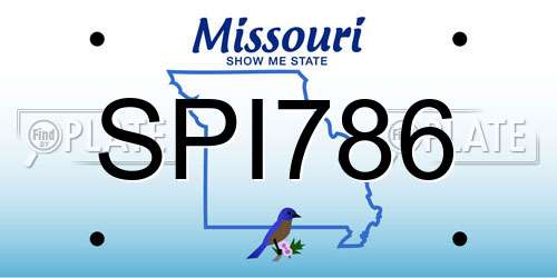 SPI786 Missouri License Plate