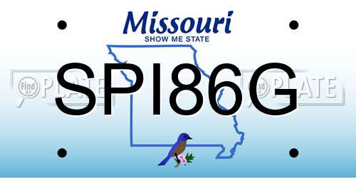SPI86G Missouri License Plate
