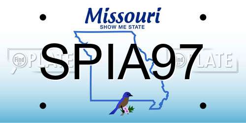 SPIA97 Missouri License Plate