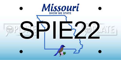 SPIE22 Missouri License Plate