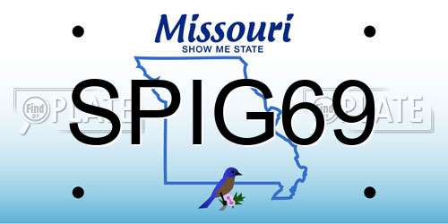SPIG69 Missouri License Plate