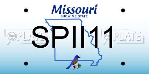 SPII11 Missouri License Plate