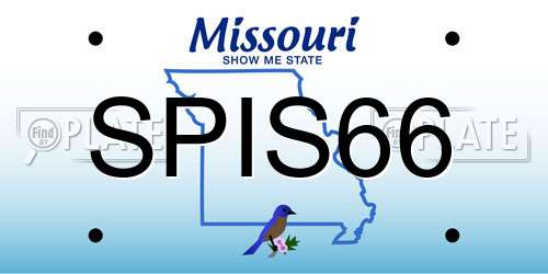 SPIS66 Missouri License Plate