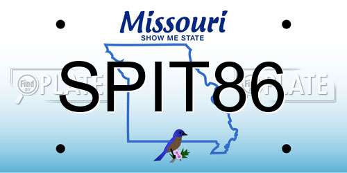 SPIT86 Missouri License Plate