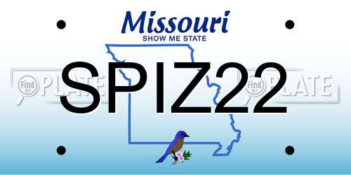 SPIZ22 Missouri License Plate