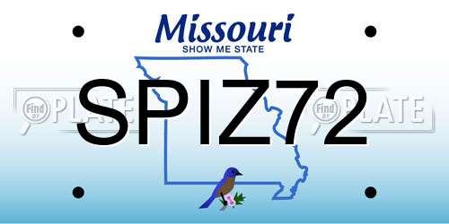 SPIZ72 Missouri License Plate