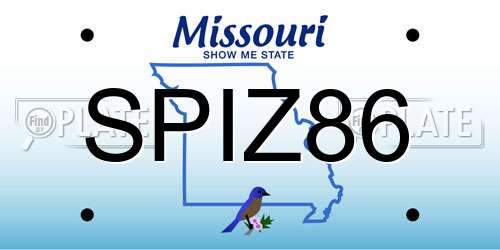 SPIZ86 Missouri License Plate