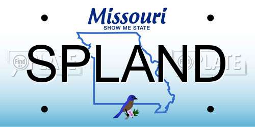 SPLAND Missouri License Plate