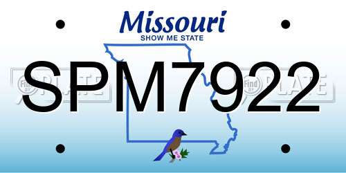 SPM7922 Missouri License Plate