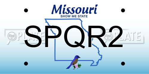 SPQR2 Missouri License Plate