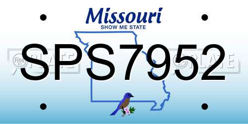 SPS7952 Missouri License Plate