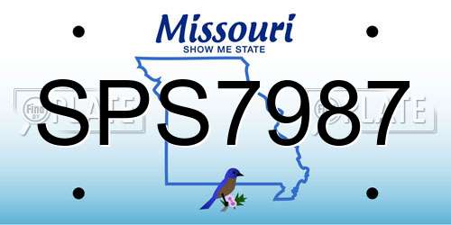 SPS7987 Missouri License Plate