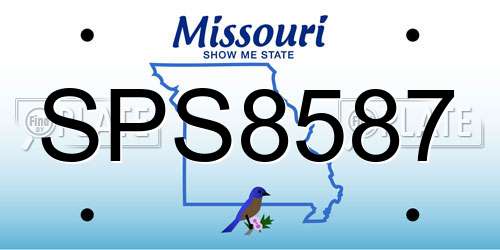 SPS8587 Missouri License Plate