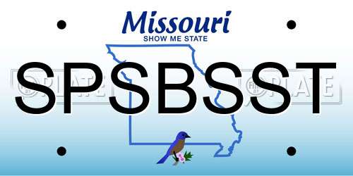 SPSBSST Missouri License Plate