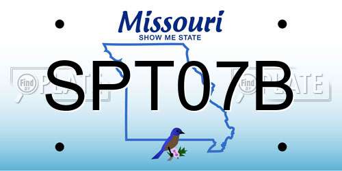 SPT07B Missouri License Plate