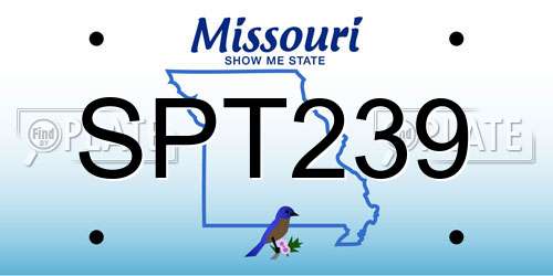 SPT239 Missouri License Plate