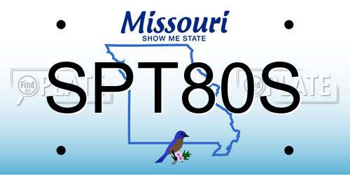 SPT80S Missouri License Plate