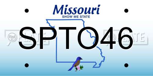 SPTO46 Missouri License Plate