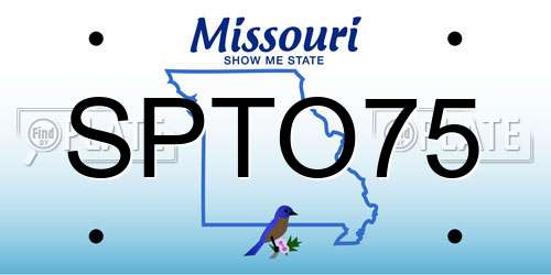 SPTO75 Missouri License Plate