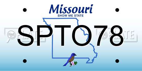 SPTO78 Missouri License Plate