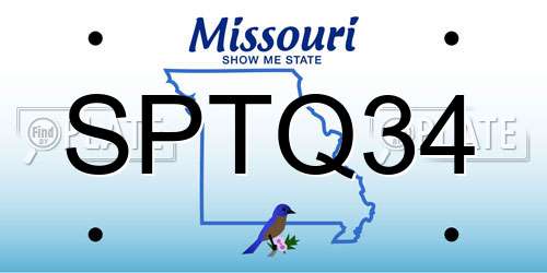 SPTQ34 Missouri License Plate