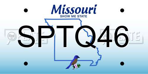 SPTQ46 Missouri License Plate