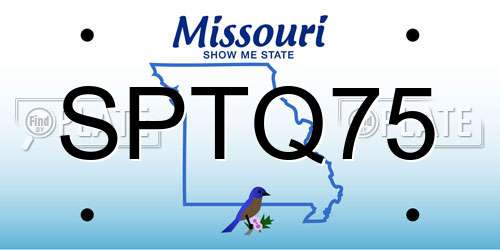SPTQ75 Missouri License Plate