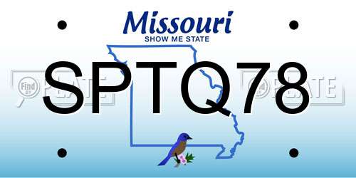 SPTQ78 Missouri License Plate