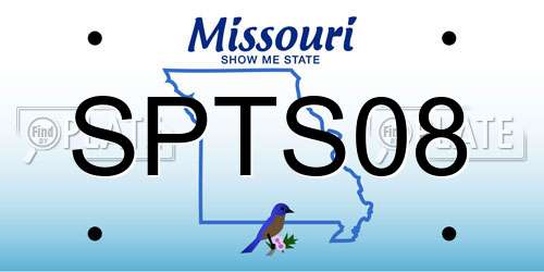 SPTS08 Missouri License Plate
