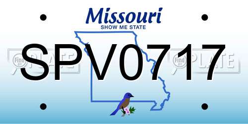 SPV0717 Missouri License Plate