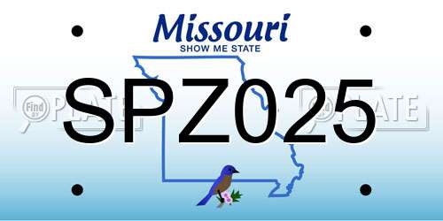 SPZ025 Missouri License Plate