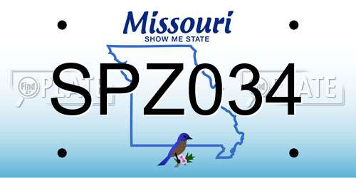 SPZ034 Missouri License Plate