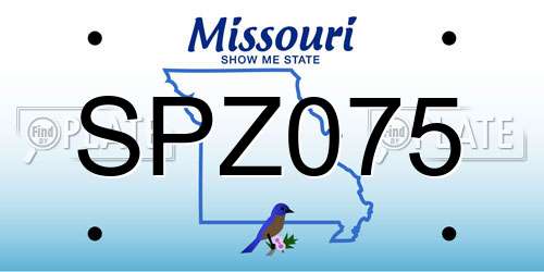 SPZ075 Missouri License Plate