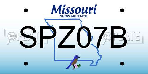 SPZ07B Missouri License Plate