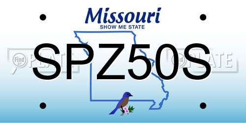 SPZ50S Missouri License Plate