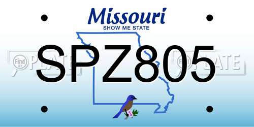 SPZ805 Missouri License Plate