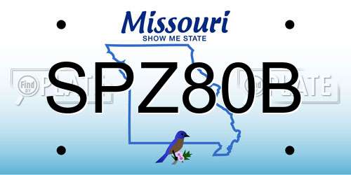 SPZ80B Missouri License Plate