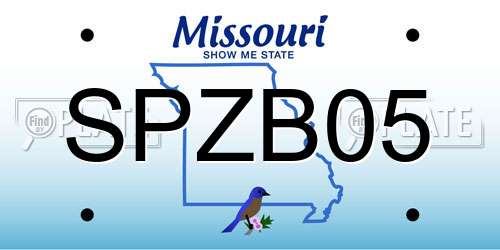 SPZB05 Missouri License Plate