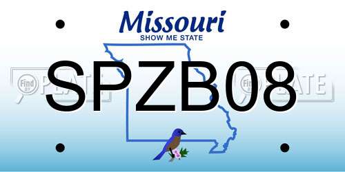 SPZB08 Missouri License Plate