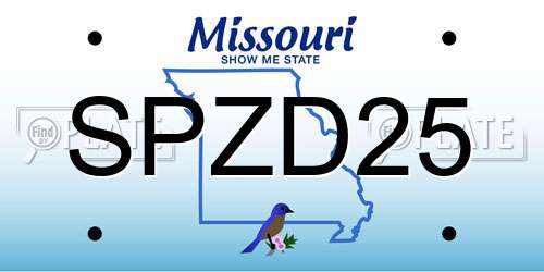 SPZD25 Missouri License Plate