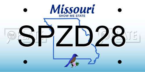 SPZD28 Missouri License Plate